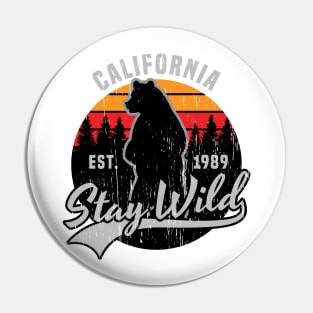 California stay wild bear vintage retro sunset outdoors wilderness Pin