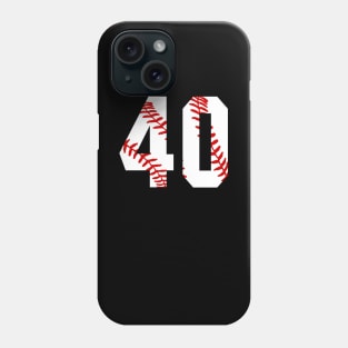 Baseball Number 40 #40 Baseball Shirt Jersey Favorite Player Biggest Fan Phone Case