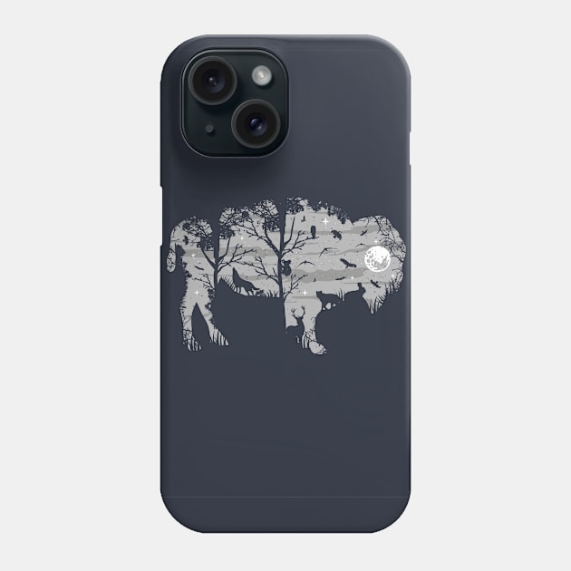 Bison Night Phone Case by hbwdesigns