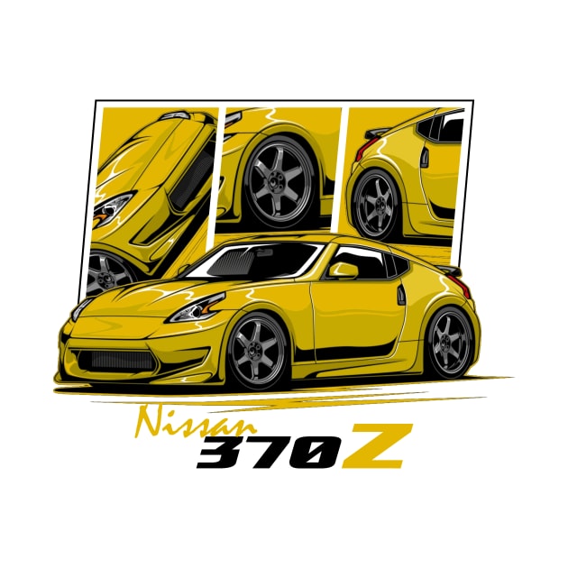 Yellow Nissan 370z JDM Car by T-JD