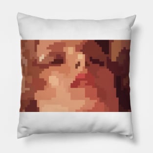 Pixel Art (Retro girl's face) Pillow