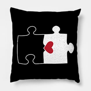 Black and White Puzzle Design for Jigsaw Fans Pillow