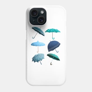 Fun Umbrellas Pattern - Teal Phone Case