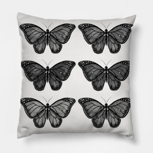 Black And White Butterfly Collection Pillow