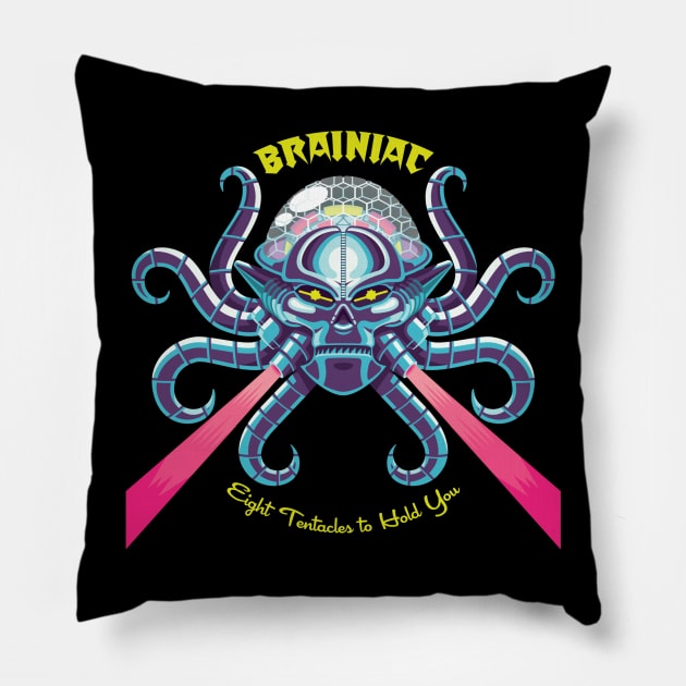 Brainiac - Eight Tentacles to Hold You Pillow by miguelcamilo