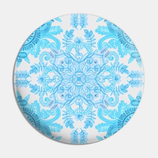 Symmetrical Pattern in Blue and Turquoise Pin