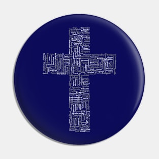 Cross word cloud Jesus God truth heaven spirituality Christian design Pin