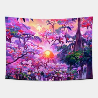 Exotic Tropical Trees Sakura Paradise Tapestry