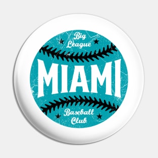 Miami Retro Big League Baseball - White Pin