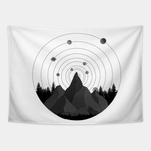 The Universe Moutain (BW Version) Tapestry