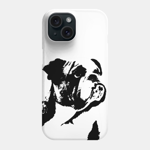 Bulldog B&W Phone Case by GrizzlyVisionStudio