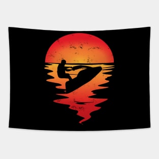 Jet Ski Sunset Design Tapestry