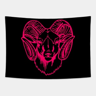 Mascot Head of a Ram (Drawing - Illustration) Razzmatazz Tapestry