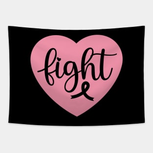 Breast Cancer Fight Heart Graphic Tapestry