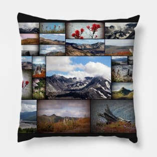 mount saint helens collage Pillow