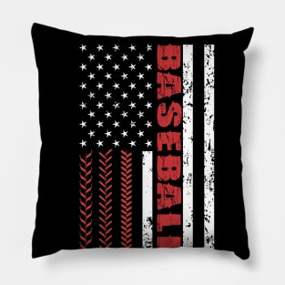 Baseball American Flag - US Sports Pillow