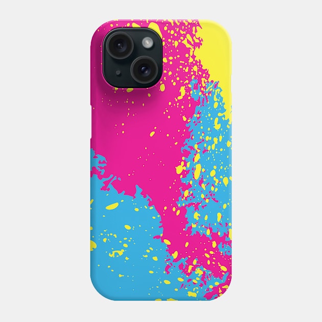 Hot Vax Summer Background Magenta Cyan Yellow Splatter Paint Phone Case by anonopinion