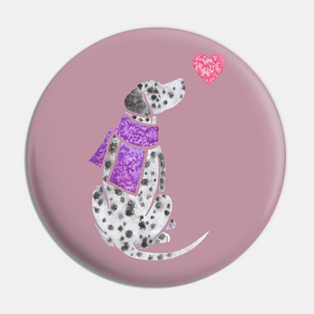 Watercolour Dalmatian Pin by animalartbyjess