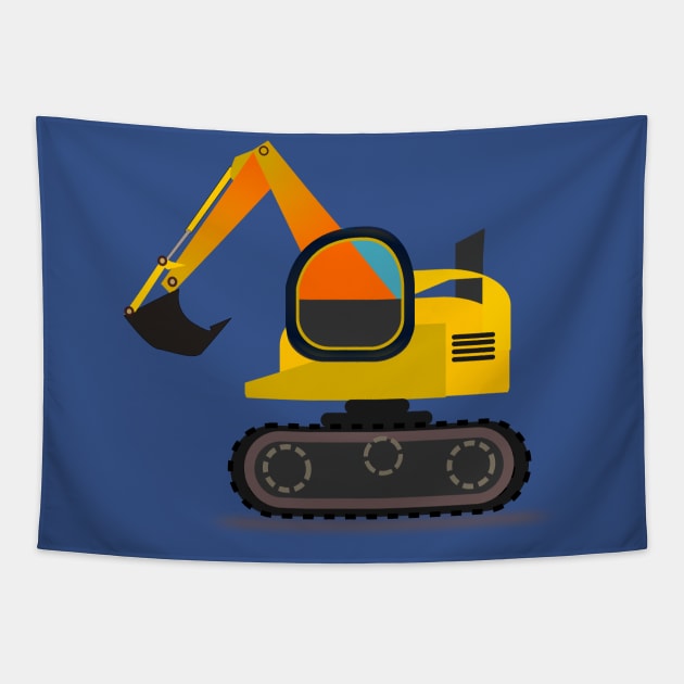 Excavator time Tapestry by Cheebies