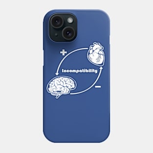 Finest Prints incompatibility Brain and Heart Men's T-Shirt Phone Case