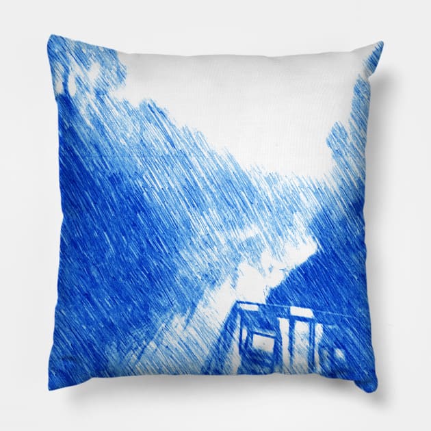 Borneo Rainforest in Blue Pillow by Banyu_Urip