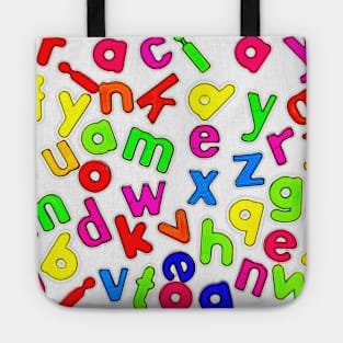 Jumbled up Multi Coloured Letters Tote