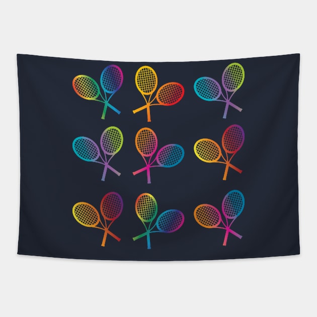 Colorful Tennis Pattern Tapestry by Rayrock76