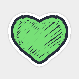 Pastel Green Heart Chalkboard Doodle Magnet