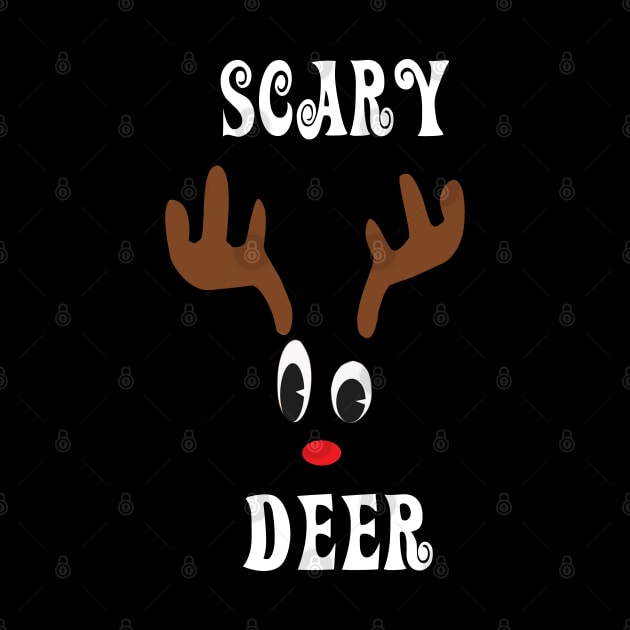 Scary Reindeer Deer Red nosed Christmas Deer Hunting Hobbies Interests by familycuteycom