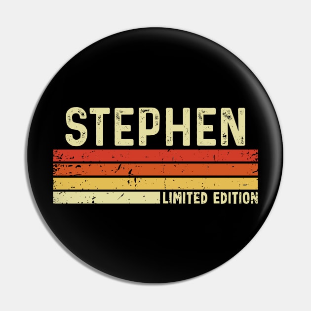 Stephen First Name Vintage Retro Gift For Stephen Pin by CoolDesignsDz