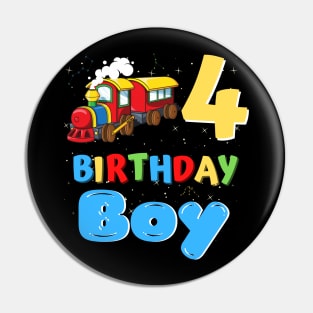 4 Year Old Boy Trains Lover Birthday Gift Pin