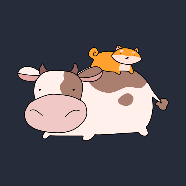 Cow and Little Shiba by saradaboru