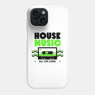 HOUSE MUSIC  - Cassette (Green/Black) Phone Case