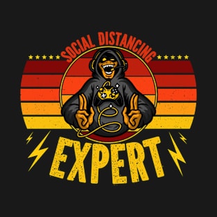 Social Distancing Expert Crazy Gamer T-Shirt