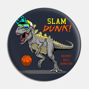 cool t rex dinosaur playing basketball Pin