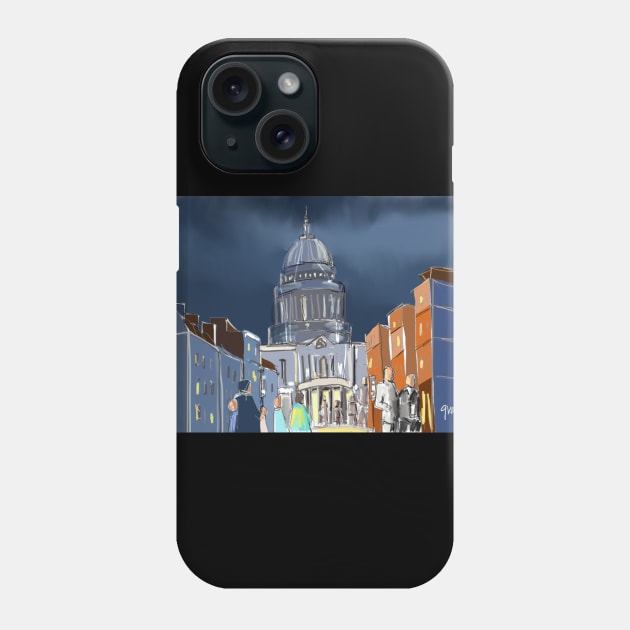 London blue abstract Phone Case by sukhpalgrewal