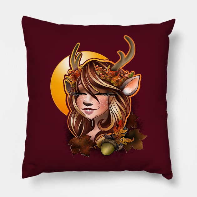 Sister of Seasons - Autumn Pillow by InkyMcStapleface