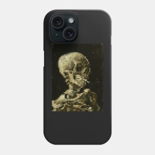 Van Gogh Skull Pixel Art Phone Case