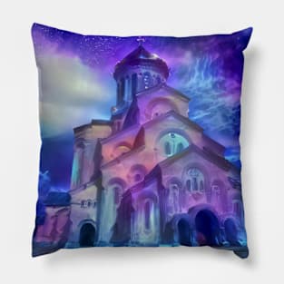 Deep Style Holy Trinity Cathedral of Tbilisi Georgia Pillow