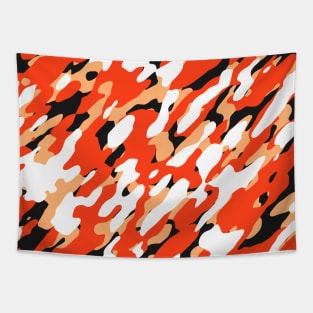 Orange Camouflage Tapestry