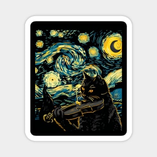 Cat Starry Night Astro Nomadic Magnet