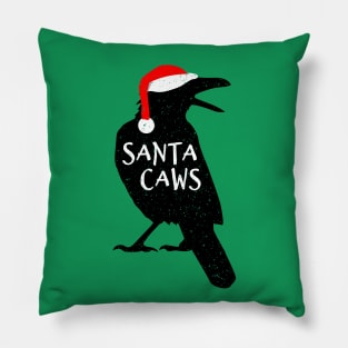 Funny Christmas Crow - Santa Caws Pillow