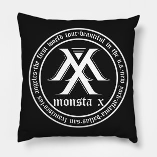 MONSTA X Beautiful World Tour US Stops White Logo Pillow