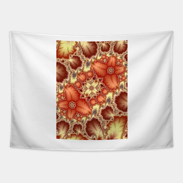 Mandelbrot Fractal Flowers Tapestry by pinkal