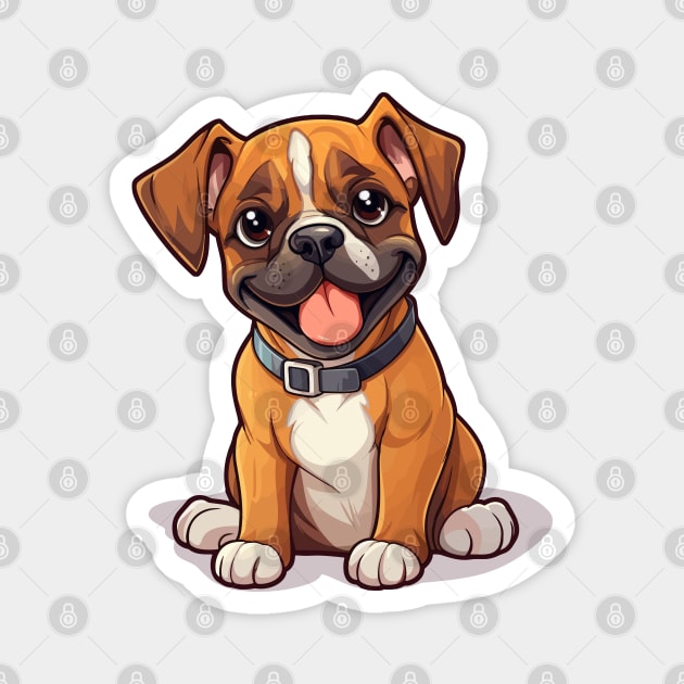 Cartoon Cute Kawaii Boxer Dog Magnet by SimplyIdeas