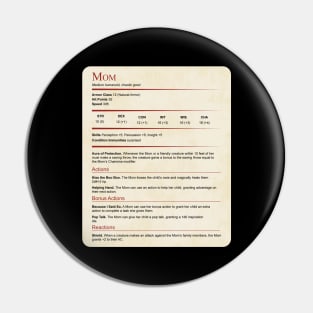 D&d Mom Statblock Pin