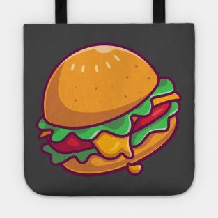 Cheese Burger Cartoon Illustration Tote