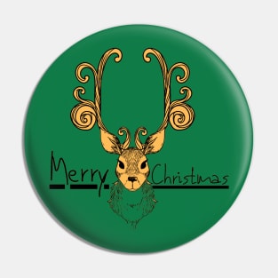 Merry Christmas - Santa Reindeer Pin