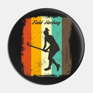 Field Hockey Retro 70s Vintage Hockey Girl Gift Pin