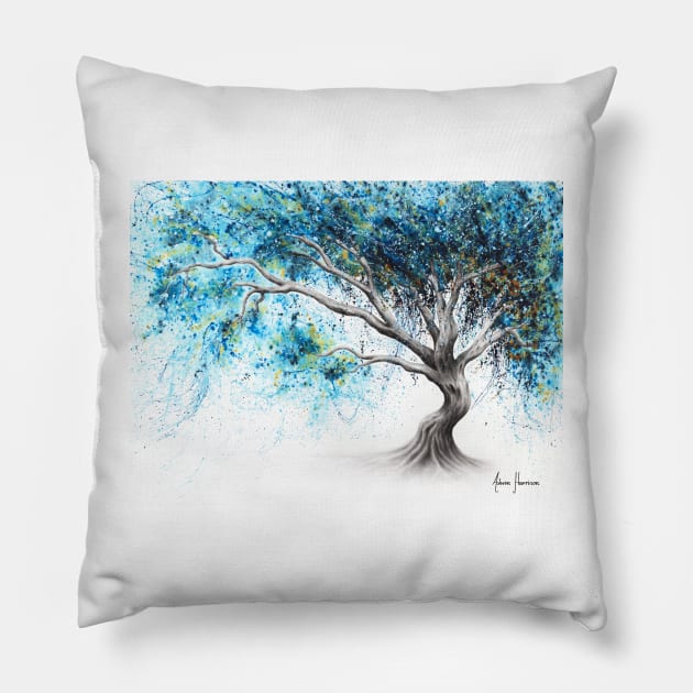 Blue Crystal Dream Tree Pillow by AshvinHarrison